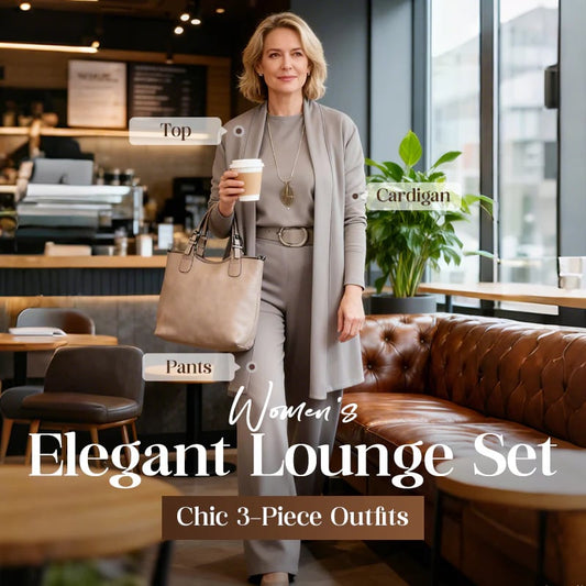 Elegante - 3-delige set bestaande uit een lange cardigan, top en broek