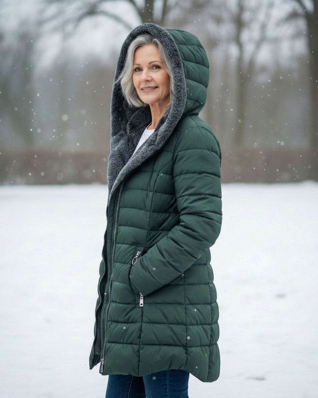 Elena - Comfortabele Gewatteerde Winterjas met Capuchon