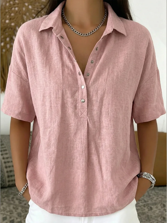 Blusa Elegante com Gola e Botões
