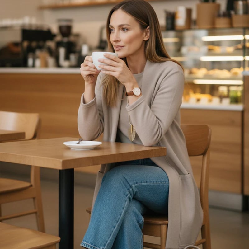 Elegante - 3-delige set bestaande uit een lange cardigan, top en broek