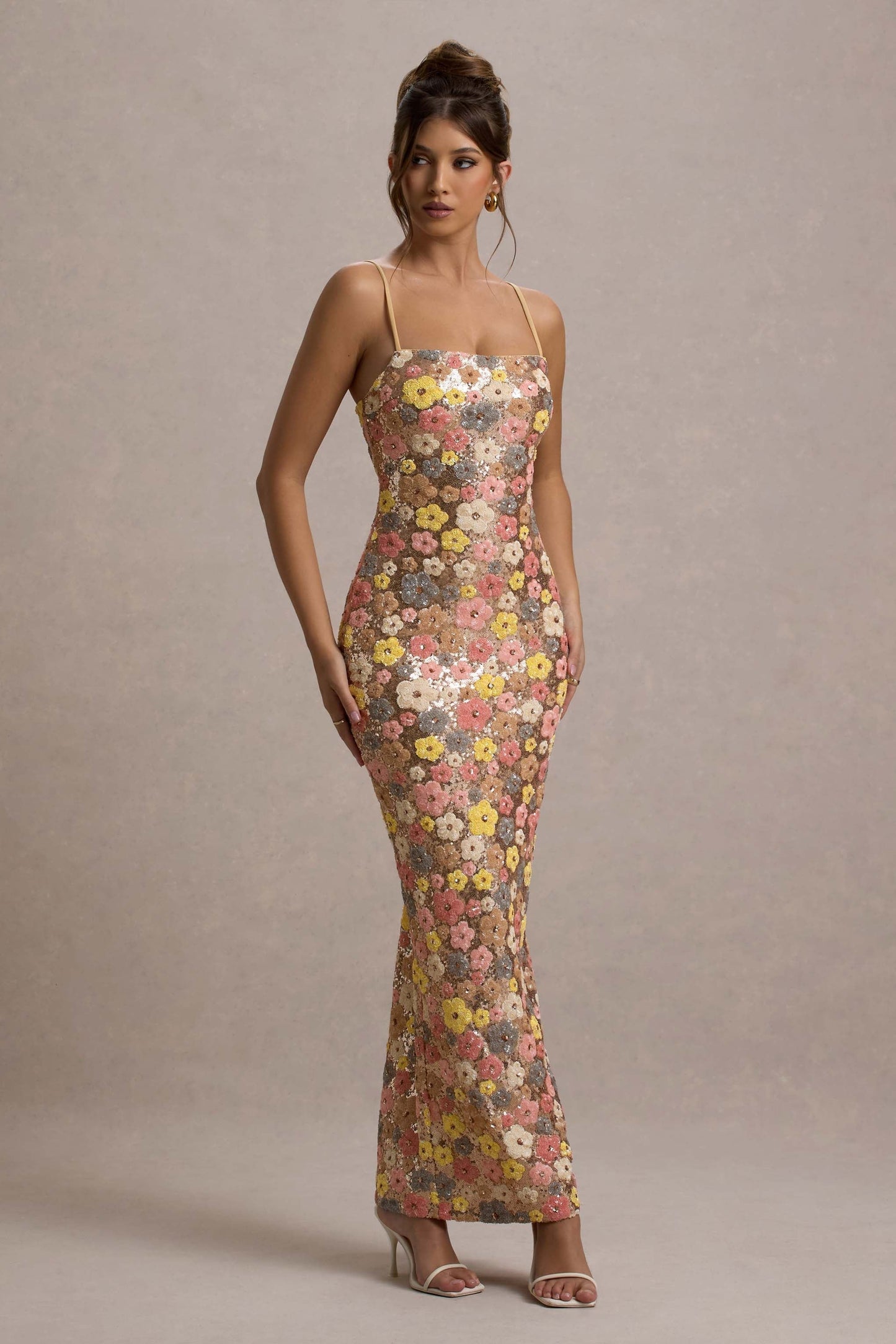 Aurélia™ Vestido Floral com Lantejoulas